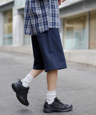 WEGO 【ユニセックス着用ITEM/SMサイズ展開/ウエストゴム】スウェットバギーショーツ ネイビー