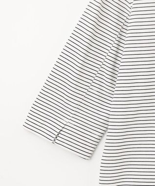 J.PRESS LADIES L スムースジャージー ボーダー カットソー ホワイト×ネイビー系1