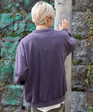 WEGO 【ユニセックス着用ITEM】ケミカルスウェットカーディガン パープル