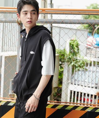 WEGO 【ユニセックス着用ITEM/MLサイズ展開】ノースリジップパーカー ブラック