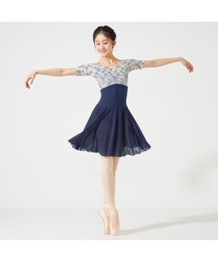 Chacott スカート付レオタード ネイビー