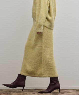 GRACE CONTINENTAL ラメフェザーニットスカート イエロー