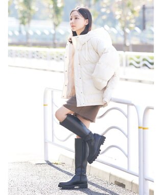 earth music&ecology フーディー中綿ブルゾン Ivory