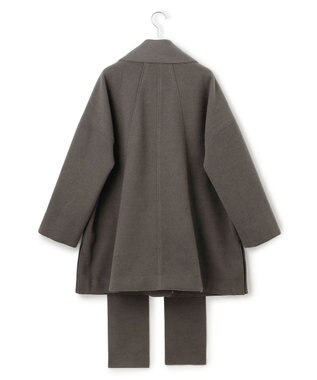 J.PRESS YORK STREET 【WOMEN】NEEDLE JERSEY マフラー付コート グレー系