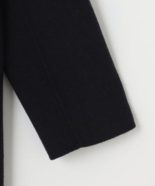 J.PRESS LADIES S 【リバーシブル】ウールナイロン リバーチェック ノーカラー ロングコート ネイビー系