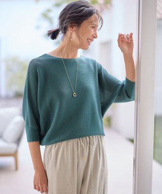 ANY 【洗濯機可/UVカット】アクリルガータードルマンニット グリーン