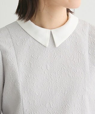 Green Parks ef-de 衿取り外しペプラムブラウス Light Gray