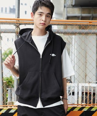 WEGO 【ユニセックス着用ITEM/MLサイズ展開】ノースリジップパーカー ブラック