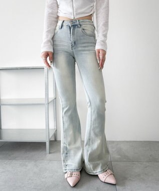 WEGO ハトメベルトポインテッドシューズ ライトピンク