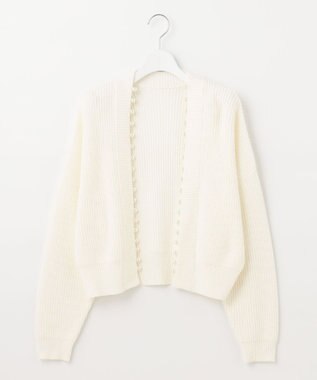 Feroux 【洗える】パール付き カーディガン アイボリー系