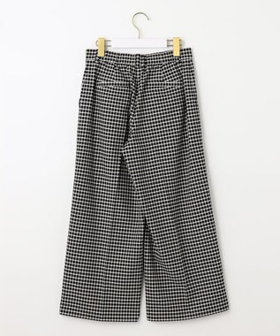 ANY SIS 【保温性あり/洗える】サーモ 2WAYストレッチ ワイドパンツ モノトーンチェック