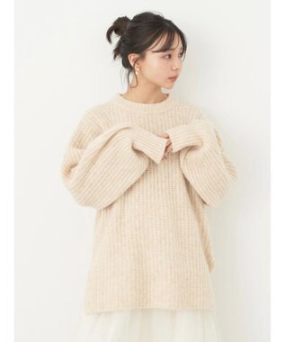 earth music&ecology フワフワＭＩＸヤーンチュニック Light Beige