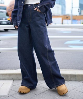 WEGO 【ユニセックス着用ITEM】カバーフィットフラップデニムパンツ デニムインディゴ