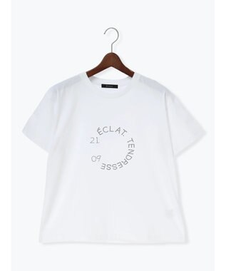 Te chichi ラインストーンサークルロゴTシャツ シルバー