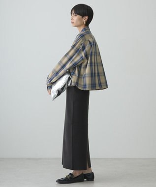 AMERICAN HOLIC イージーケアショート丈チェックシャツ Beige