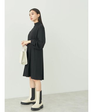 earth music&ecology ウエストタックフレアミニワンピース Black