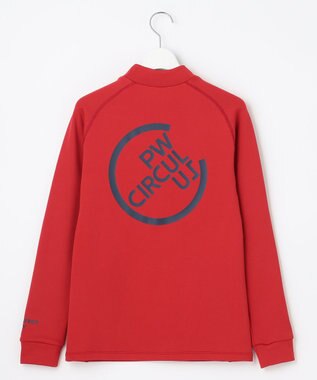 PW CIRCULUS 【WOMEN】【ストレッチ/軽量】バックロゴ 長袖 モックネック シャツ レッド系