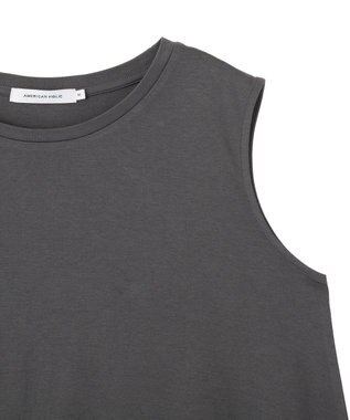 AMERICAN HOLIC 裾レースノースリーブプルオーバー Charcoal Gray
