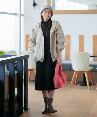 Tiaclasse 【安田美沙子さん着用・新色・XSサイズ追加】リブ切替ニットワンピース ブラック