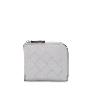 PELLE BORSA メッシュL字ファスナーミニ財布 Chrono Weave クロノウィーブ 5842 アイスグレー
