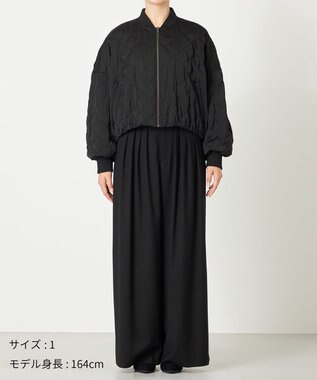 NAVE 【ReNAVE・軽量/手洗い可】ライトキルティングブルゾン ブラック系