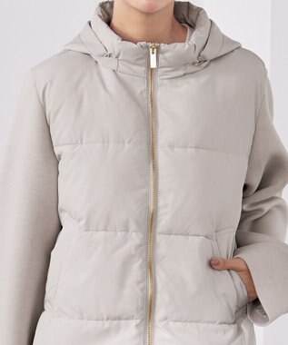 Tiaclasse ファイバーダウン×ダンボール異素材ショートコート グレー