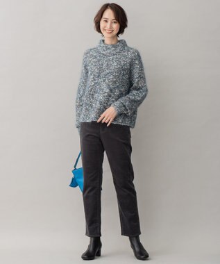 自由区 【洗える】リブレスコール ストレートパンツ グレー系