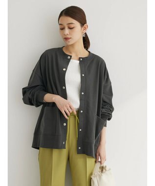 Green Parks ミニ裏毛オーバーサイズカーディガン Dark Gray