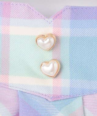 ANY KIDS シャギーチェックスカート ラベンダー系