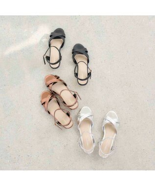 MODE ET JACOMO <noyau>ヒールクロスベルトサンダル シルバー