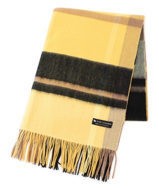 23区 【VERY掲載】カシミヤ チェック ストール イエロー系