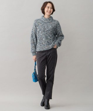 自由区 【洗える】リブレスコール ストレートパンツ グレー系