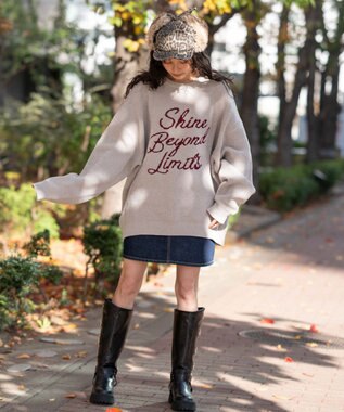 WEGO 【ユニセックス着用ITEM】ベロアモールグラフィックプルオーバー ホワイト