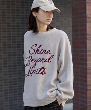 WEGO 【ユニセックス着用ITEM】ベロアモールグラフィックプルオーバー ホワイト