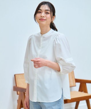 ANY 【接触冷感/UVカット/抗菌防臭/速乾】エニィファンクションタックスリーブブラウス ホワイト