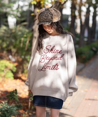 WEGO 【ユニセックス着用ITEM】ベロアモールグラフィックプルオーバー ホワイト