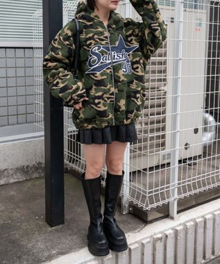 WEGO 迷彩ロゴボアパーカー 柄1