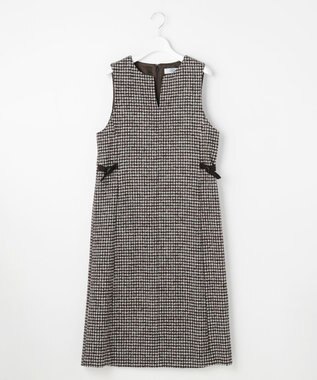 J.PRESS LADIES S ウールシルク ハウンドトゥース ジャンパースカート ブラウン系