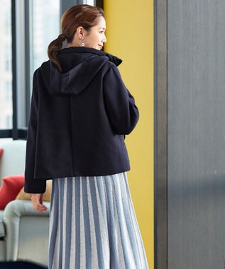 Tiaclasse ファイバーダウン×ダンボール異素材ショートコート ネイビー