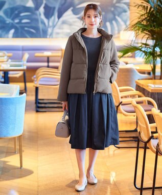 Tiaclasse ファイバーダウン×ダンボール異素材ショートコート モカ