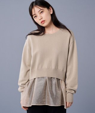 uncrave ウール ナイロン ペプラム ニット（uncrave STANDARD） ベージュ