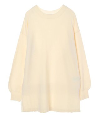 earth music&ecology バックヘムプリーツチュニック Ivory