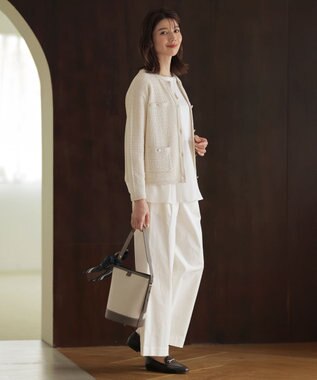 J.PRESS LADIES 【WEB限定カラーあり】スムースジャージー フレアー カットソー ホワイト系