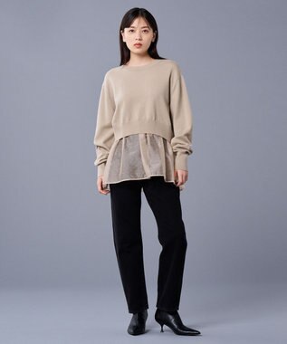 uncrave ウール ナイロン ペプラム ニット（uncrave STANDARD） ベージュ