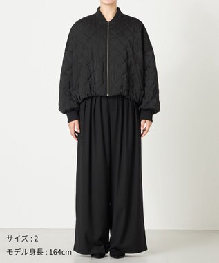 NAVE 【ReNAVE・軽量/手洗い可】ライトキルティングブルゾン ブラック系