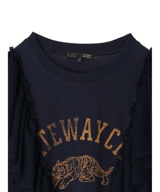 Green Parks ・ＳＵＧＡＲ　ＳＰＯＯＮ　カレッジｐｔラッフルＴシャツ Navy