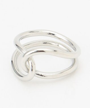 J.PRESS LADIES 2WAY ライン スカーフ リング シルバー系