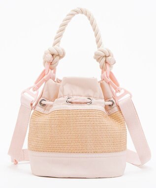 LeSportsac RAFFIA MINI BUCKET/ピーチブラッシュラフィア ピーチブラッシュラフィア