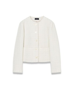 JOSEPH 【WEB&OUTLET限定】ツイスティングツウィード　ノーカラージャケット Ivory