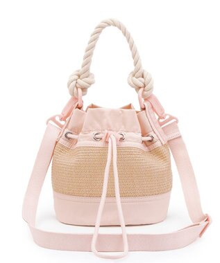 LeSportsac RAFFIA MINI BUCKET/ピーチブラッシュラフィア ピーチブラッシュラフィア